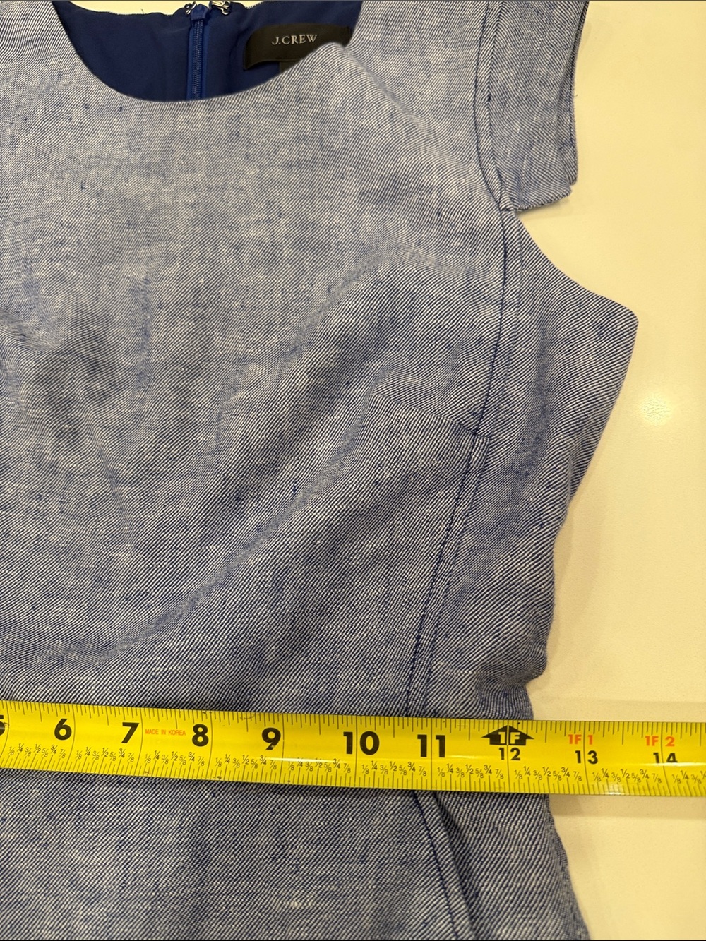 J. Crew Chambray Blue Sleeveless Midi Dress - Picture 8 of 10